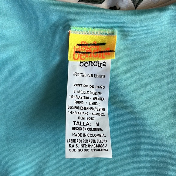 Agua Bendita Clara Sunshower One Piece Swimsuit Rash Guard Size Medium New - Picture 16 of 16